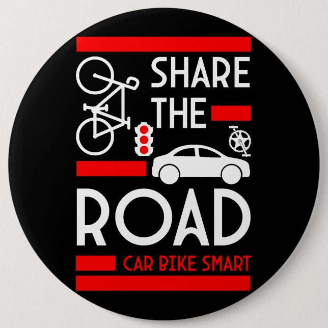 Bicycle Road Safety Week 6 Inch Round Button (Front)
