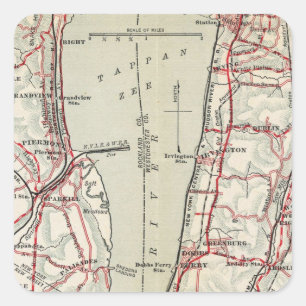Bicycle Roads in New York and Conneticut 11 Square Sticker