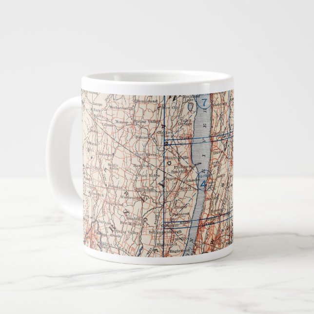 Bicycle Roads in New York and Conneticut 4 2 Large Coffee Mug (Front Left)