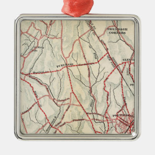 Bicycle Roads in New York and Conneticut 6 Metal Ornament