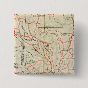 Bicycle Roads in New York and Conneticut 7 2 Inch Square Button