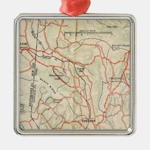 Bicycle Roads in New York and Conneticut 7 Metal Ornament