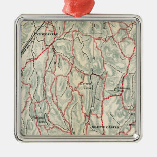 Bicycle Roads in New York and Conneticut Metal Ornament