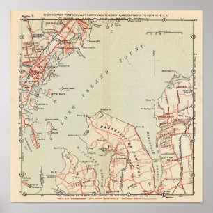 Bicycle Roads in New York and Conneticut Poster