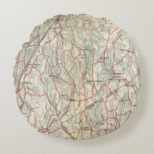 Bicycle Roads in New York and Conneticut Round Pillow