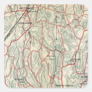 Bicycle Roads in New York and Conneticut Square Sticker