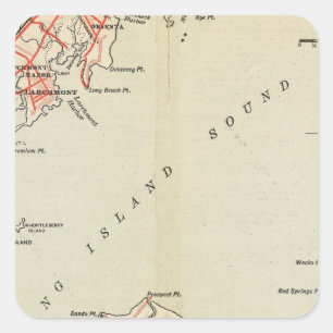 Bicycle Roads in New York and Conneticut Square Sticker