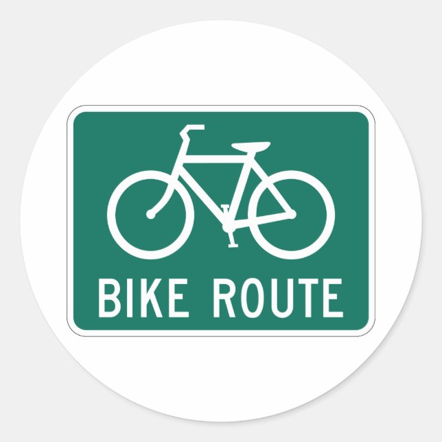 Bicycle Route Sign Large Sticker (Front)