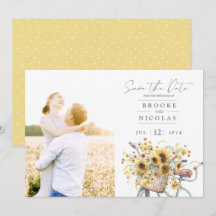 Bicycle Rustic Sunflower Watercolor Wedding Photo