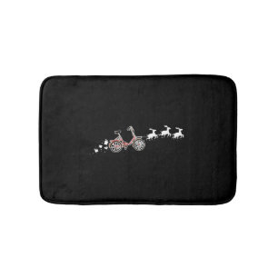 Bicycle Santa Christmas Sleigh - Funny Bicycle Bath Mat