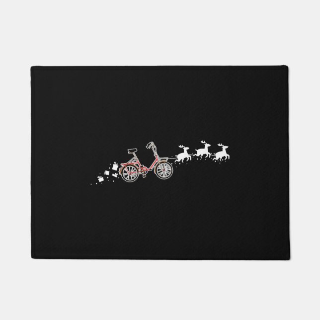 Bicycle Santa Christmas Sleigh - Funny Bicycle Doormat (Front)
