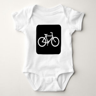 Bicycle Sign - Black Baby Bodysuit