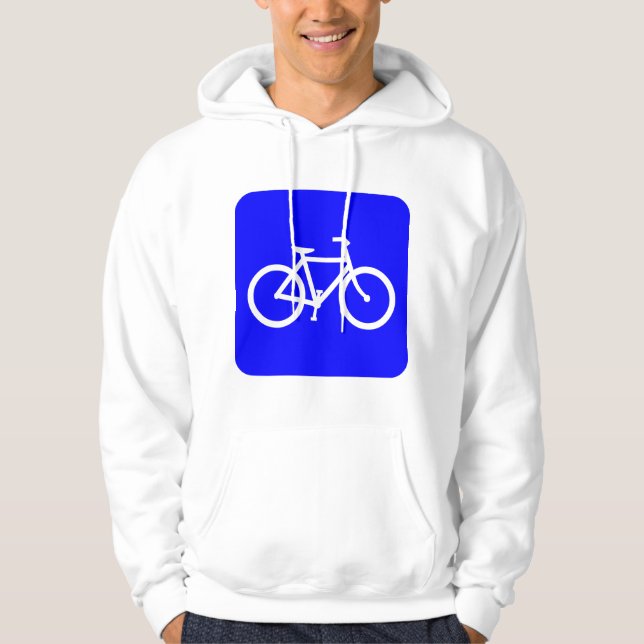 Bicycle Sign - Blue Hoodie (Front)