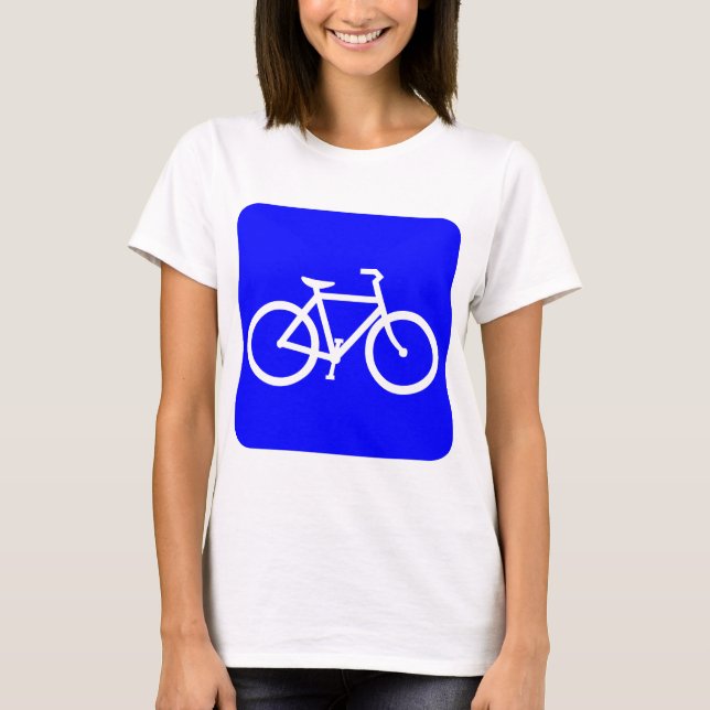 Bicycle Sign - Blue T-Shirt (Front)