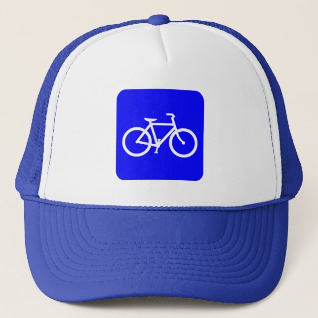 Bicycle Sign - Blue Trucker Hat (Front)