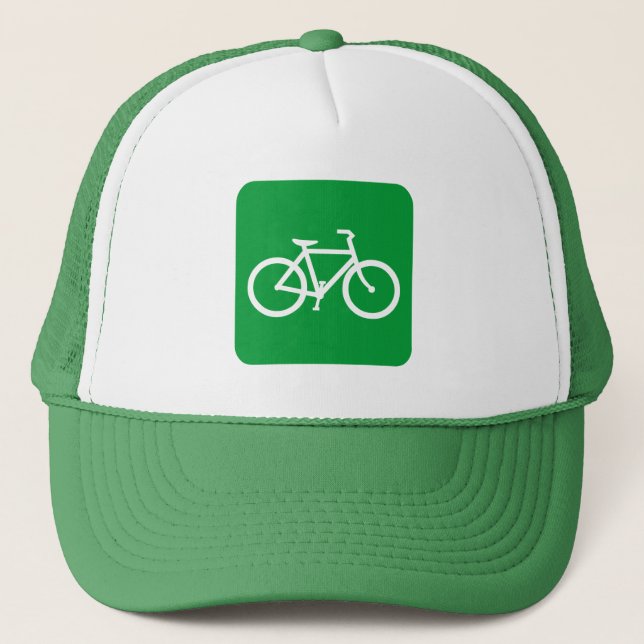 Bicycle Sign - Grass Green Trucker Hat (Front)