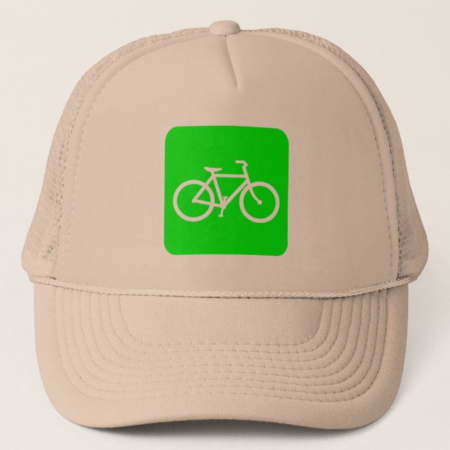 Bicycle Sign - Green Trucker Hat (Front)