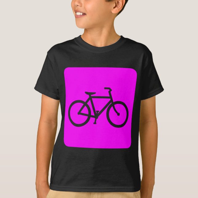 Bicycle Sign - Magenta T-Shirt (Front)
