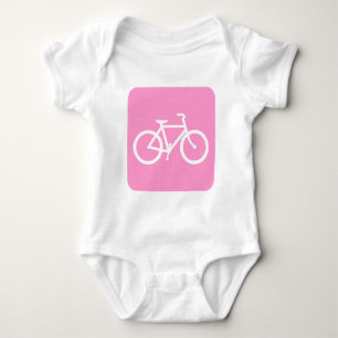 Bicycle Sign - Pink Baby Bodysuit