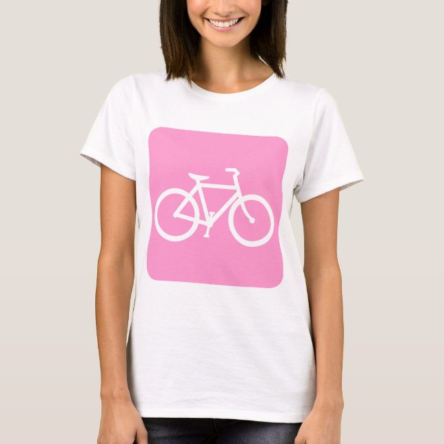 Bicycle Sign - Pink T-Shirt (Front)