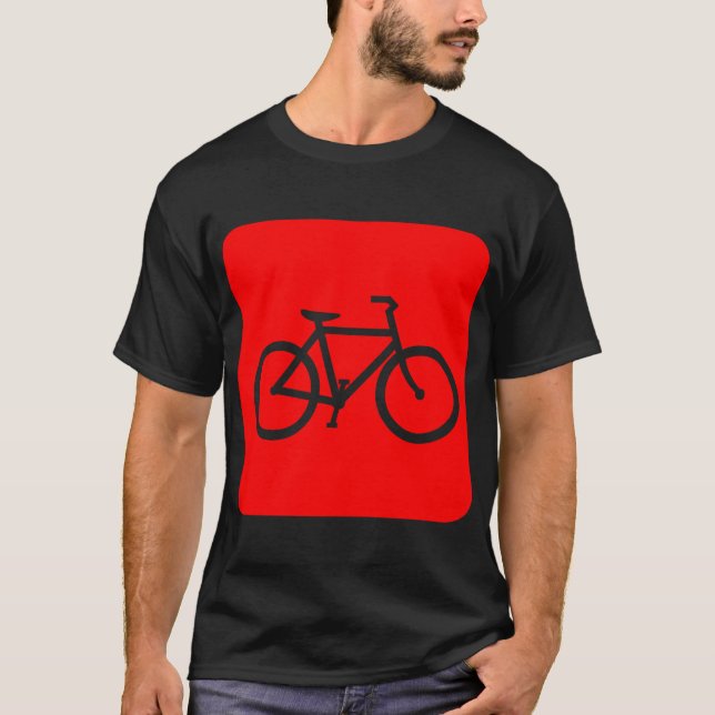 Bicycle Sign - Red T-Shirt (Front)
