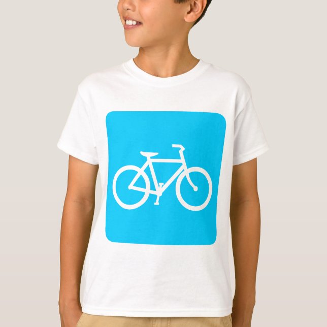 Bicycle Sign - Sky Blue T-Shirt (Front)
