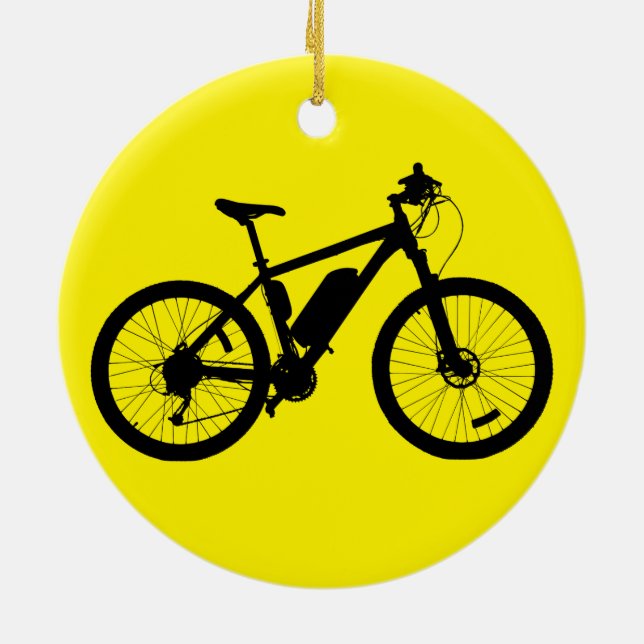 Bicycle Silhouette Ceramic Ornament (Back)