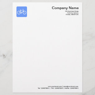 Bicycle Symbol - Baby Blue Letterhead