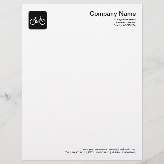 Bicycle Symbol - Black Letterhead (Front)