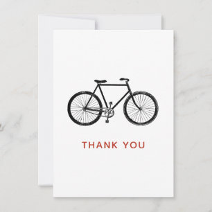 Bicycle Thank You Card, Vintage Bike Card