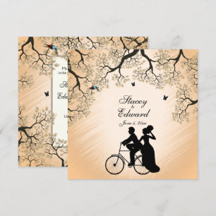 Bicycle Theme Wedding Invitation Sunset