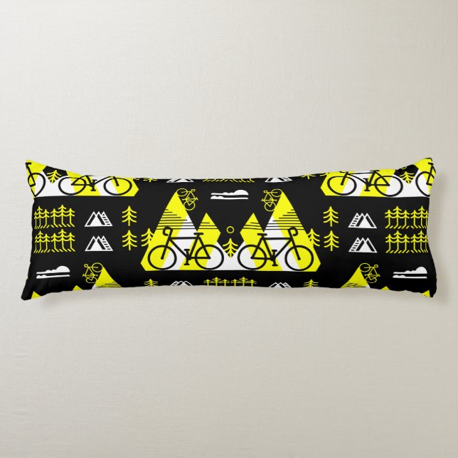 Bicycle-Themed Present Print Body Pillow (Front)
