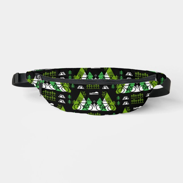Bicycle-Themed Present Print Fanny Pack (Front)