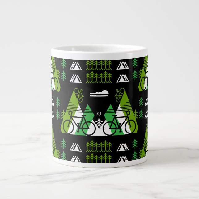 Bicycle-Themed Present Print Large Coffee Mug (Front)