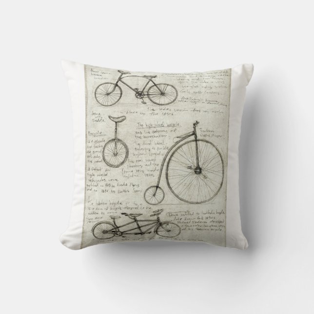 Bicycle Throw Pillow (Front)