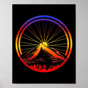 Bicycle Tour, Cycling Gift For Cyclists, Sunset Poster