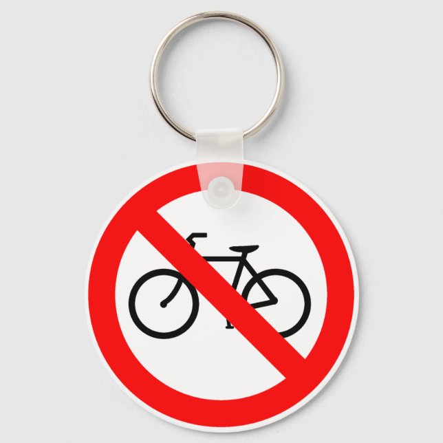 Bicycle Traffic Prohibited Highway Sign Keychain (Front)