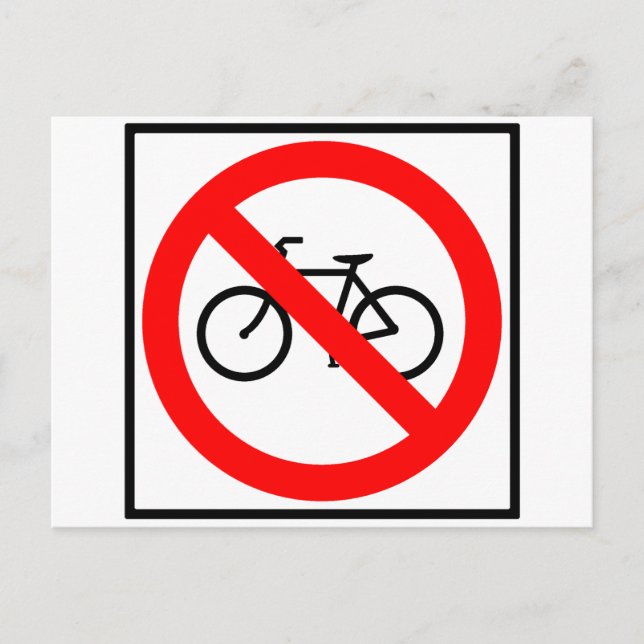 Bicycle Traffic Prohibited Highway Sign Postcard (Front)
