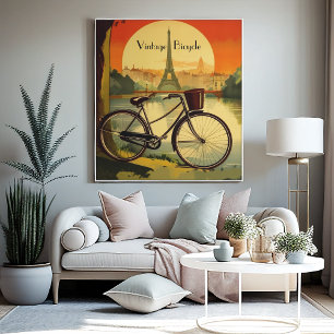Bicycle Travel Poster, Paris customizable Poster