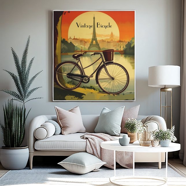 Bicycle Travel Poster, Paris customizable Poster (Creator Uploaded)