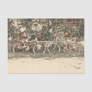 Bicycle Vintage Antique Old Red Beige Rustic Tissue Paper