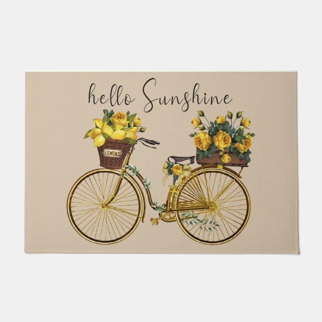 Bicycle Welcome Mat, Bike Doormat, Bike Rider Gift Doormat (Front)