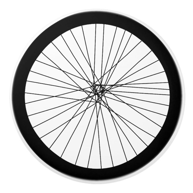 Bicycle Wheel 2D graphic for cyclists Ceramic Knob (Front)