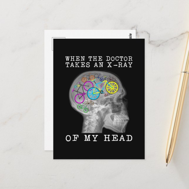 Bicycle When The Doctor Takes An X-Ray Of My Head Postcard (Front/Back In Situ)