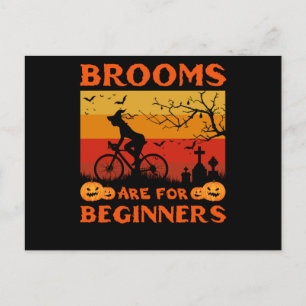 bicycle witch brooms are for beginners postcard