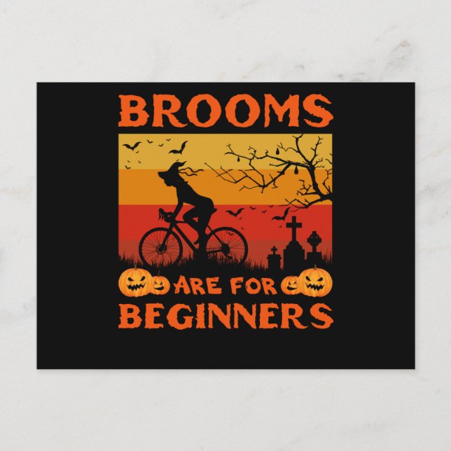 bicycle witch brooms are for beginners postcard (Front)