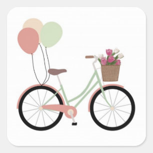 *BICYCLE WITH BALLOONS* STICKER