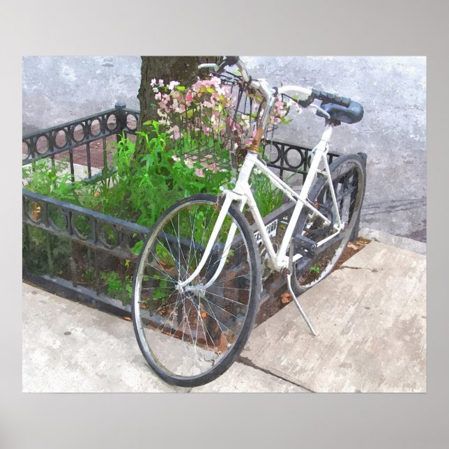 BICYCLE WITH BASKET OF FLOWERS POSTER (Front)