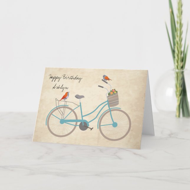 Bicycle with Birds Card (Front)