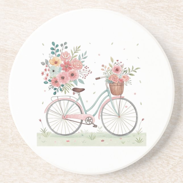Bicycle With Flowers Coaster (Front)